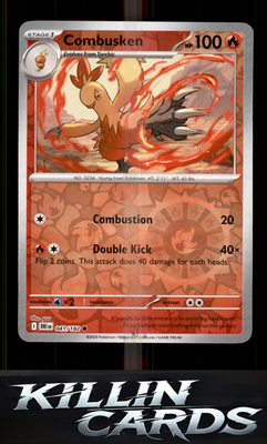 Reverse Holofoil Combusken 041/182 Pokemon Common SV10: Destined Rivals Card NM
