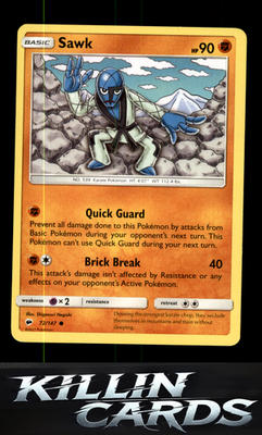 Sawk 72/147 Pokemon Common SM - Burning Shadows Card NM