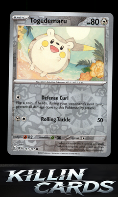 Reverse Holofoil Togedemaru 151/197 Pokemon Common SV03: Obsidian Flames Card NM