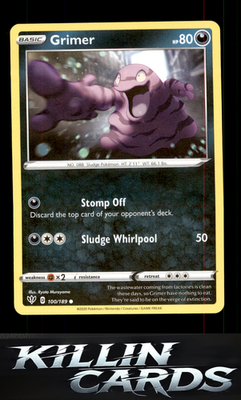 Grimer 100/189 Pokemon Common SWSH03: Darkness Ablaze Card NM