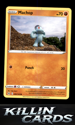 Machop 086/196 Pokemon Common SWSH11: Lost Origin Card NM