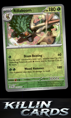 Reverse Holofoil Rillaboom 016/167 Pokemon Uncommon SV06: Twilight Masquerade Ca