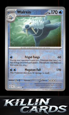 Reverse Holofoil Walrein 045/191 Pokemon Uncommon SV08: Surging Sparks Card NM