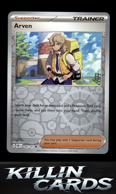 Reverse Holofoil Arven 186/197 Pokemon Uncommon SV03: Obsidian Flames Card NM