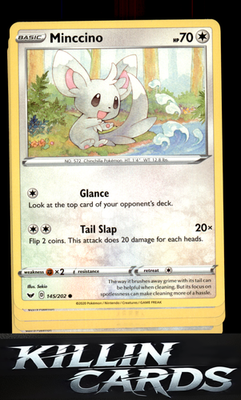 Minccino (145) 145/202 Pokemon Common SWSH01: Sword & Shield Base Set Card LP