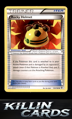 Rocky Helmet 133/149 Pokemon Uncommon Boundaries Crossed Card NM