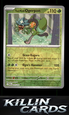 Reverse Holofoil Teal Mask Ogerpon 026/182 Pokemon Uncommon SV10: Destined Rival