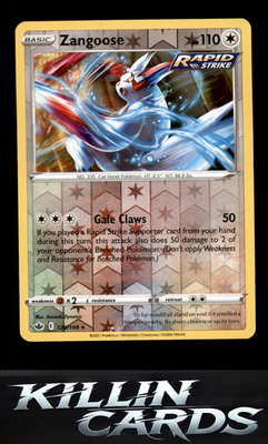 Reverse Holofoil Zangoose 120/198 Pokemon Rare SWSH06: Chilling Reign Card NM