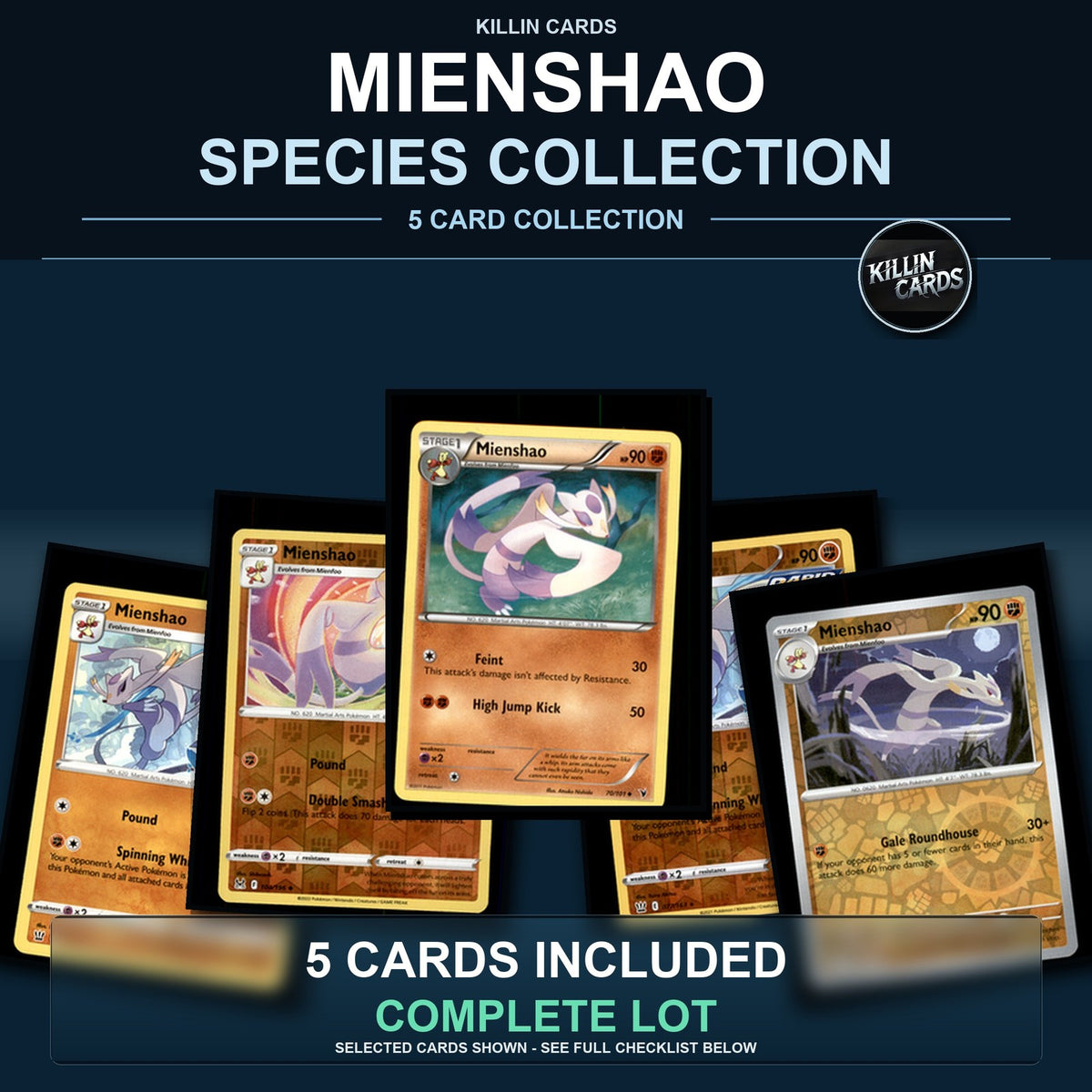 Pokemon TCG Mienshao Species Collection 5 Different Cards
