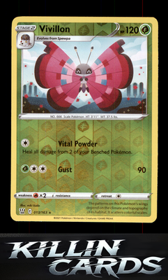 Reverse Holofoil Vivillon 013/163 Pokemon Rare SWSH05: Battle Styles Card NM
