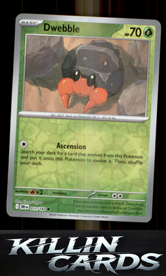 Reverse Holofoil Dwebble 011/182 Pokemon Common SV10: Destined Rivals Card NM