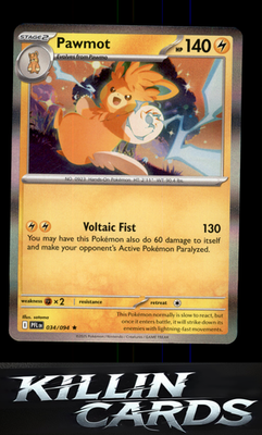 Pawmot 034/094 Pokemon Rare ME02: Phantasmal Flames Card NM