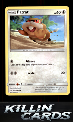 Patrat 107/145 Pokemon Common SM - Guardians Rising Card NM