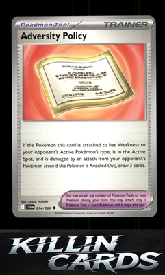 Adversity Policy 074/086 Pokemon Uncommon ME04: Chaos Rising Card NM