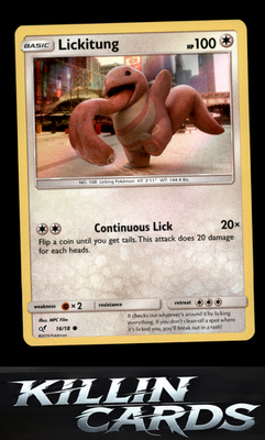 Lickitung (Holo Common) 16/18 Pokemon Common Detective Pikachu Card LP