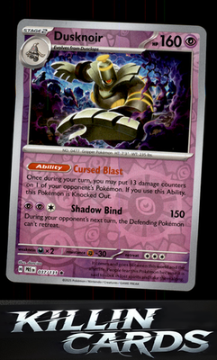 Reverse Holofoil Dusknoir 037/131 Pokemon Rare SV: Prismatic Evolutions Card NM