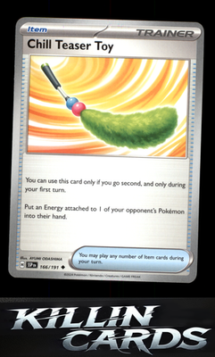 Chill Teaser Toy 166/191 Pokemon Uncommon SV08: Surging Sparks Card NM