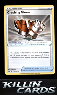 Crushing Gloves 133/198 Pokemon Uncommon SWSH06: Chilling Reign Card NM