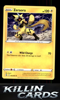 Zeraora 102/264 Pokemon Rare SWSH08: Fusion Strike Card NM