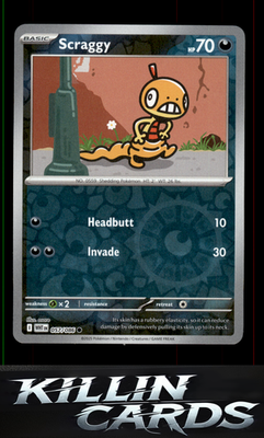 Reverse Holofoil Scraggy 057/086 Pokemon Common SV: White Flare Card NM