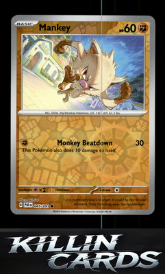 Reverse Holofoil Mankey - 045/091 045/091 Pokemon Common SV: Paldean Fates Card