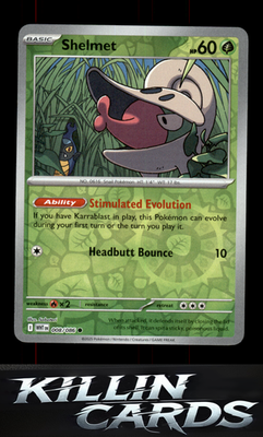 Reverse Holofoil Shelmet 008/086 Pokemon Common SV: White Flare Card NM