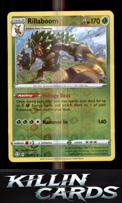 Reverse Holofoil Rillaboom 013/072 Pokemon Holo Rare Shining Fates Card NM