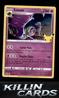 Lunala 015/025 Pokemon Holo Rare Celebrations Card NM