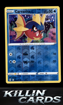 Reverse Holofoil Carvanha 035/203 Pokemon Common SWSH07: Evolving Skies Card NM