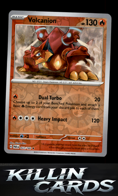 Reverse Holofoil Volcanion 022/182 Pokemon Rare SV04: Paradox Rift Card NM