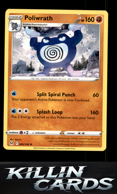 Poliwrath 085/196 Pokemon Rare SWSH11: Lost Origin Card NM