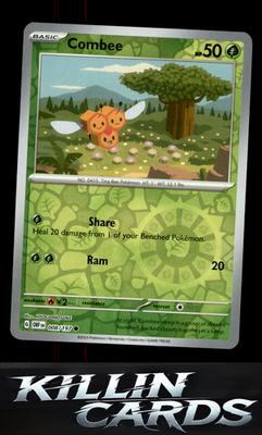 Reverse Holofoil Combee 008/197 Pokemon Common SV03: Obsidian Flames Card NM
