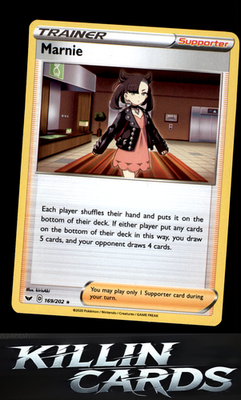 Marnie 169/202 Pokemon Holo Rare SWSH01: Sword & Shield Base Set Card NM