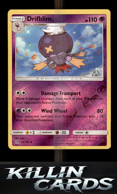 Reverse Holofoil Drifblim 52/156 Pokemon Uncommon SM - Ultra Prism Card NM
