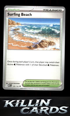 Surfing Beach 129/132 Pokemon Uncommon ME01: Mega Evolution Card NM