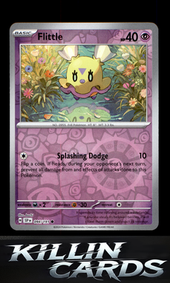 Reverse Holofoil Flittle 094/191 Pokemon Common SV08: Surging Sparks Card NM