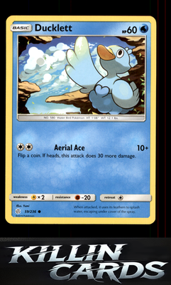 Ducklett 59/236 Pokemon Common SM - Cosmic Eclipse Card NM