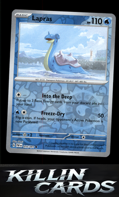 Reverse Holofoil Lapras 016/091 Pokemon Common SV: Paldean Fates Card NM