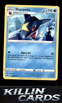 Sharpedo 12/73 Pokemon Uncommon Champion's Path Card NM
