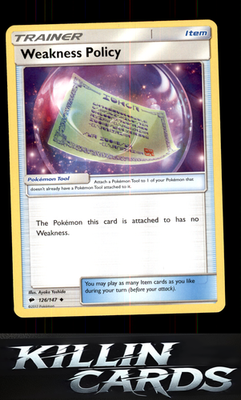 Weakness Policy 126/147 Pokemon Uncommon SM - Burning Shadows Card NM