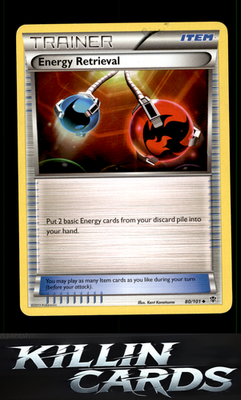 Energy Retrieval 80/101 Pokemon Uncommon Plasma Blast Card LP
