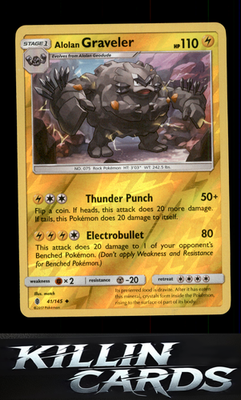 Reverse Holofoil Alolan Graveler 41/145 Pokemon Uncommon SM - Guardians Rising C