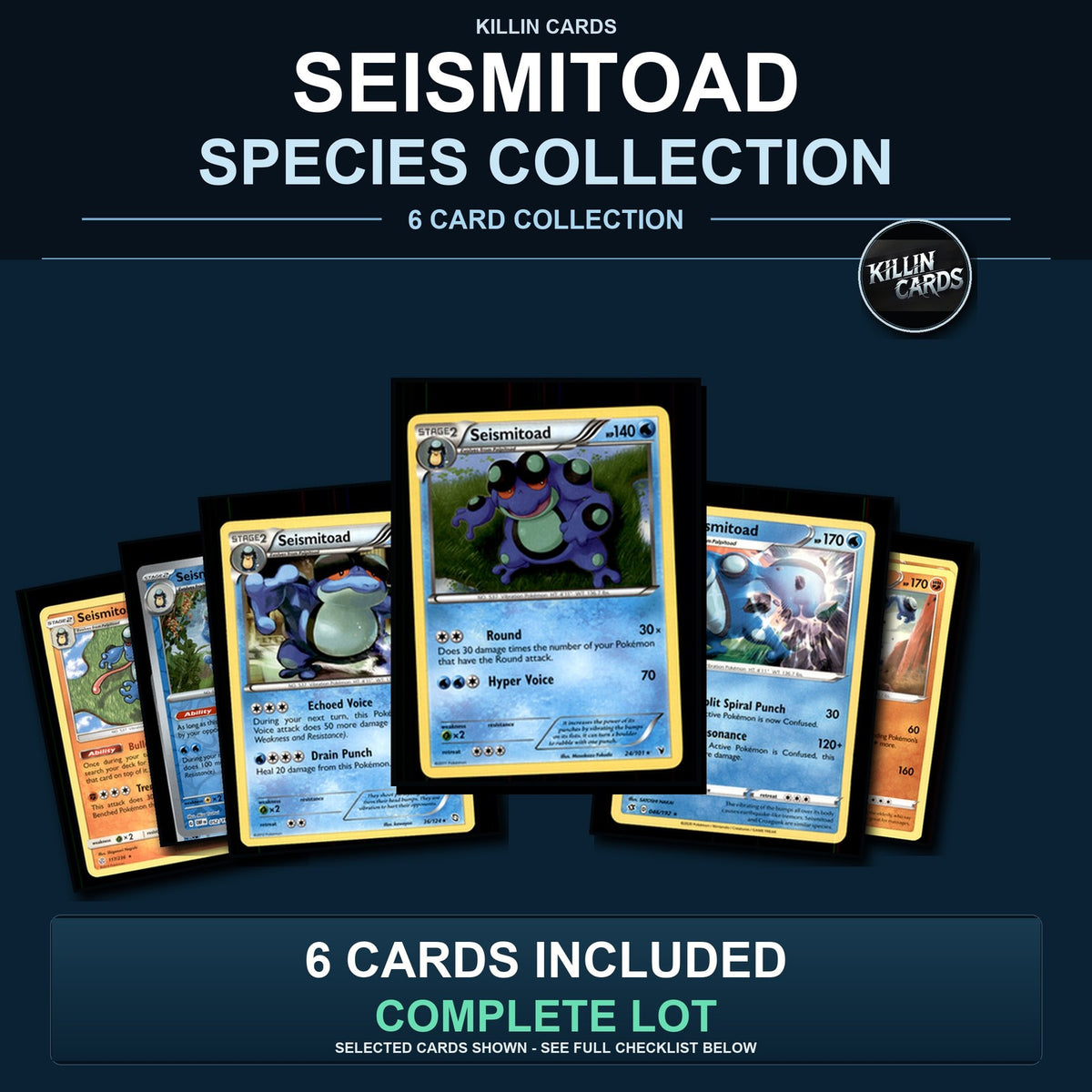 Pokemon TCG Seismitoad Species Collection 6 Different Cards