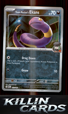 Reverse Holofoil Team Rocket's Ekans 112/182 Pokemon Common SV10: Destined Rival