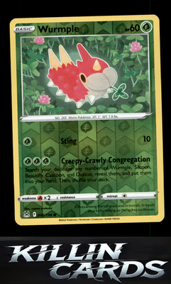 Reverse Holofoil Wurmple 006/196 Pokemon Common SWSH11: Lost Origin Card NM