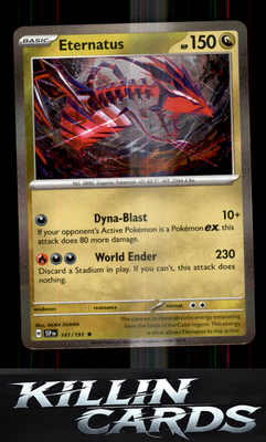 Eternatus 141/191 Pokemon Rare SV08: Surging Sparks Card NM