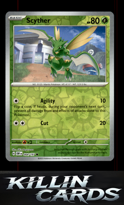 Reverse Holofoil Scyther 004/197 Pokemon Common SV03: Obsidian Flames Card NM