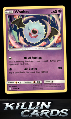 Woobat 87/236 Pokemon Common SM - Cosmic Eclipse Card NM