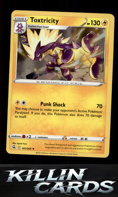 Toxtricity (107) 107/264 Pokemon Holo Rare SWSH08: Fusion Strike Card NM