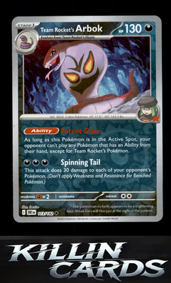 Reverse Holofoil Team Rocket's Arbok 113/182 Pokemon Uncommon SV10: Destined Riv